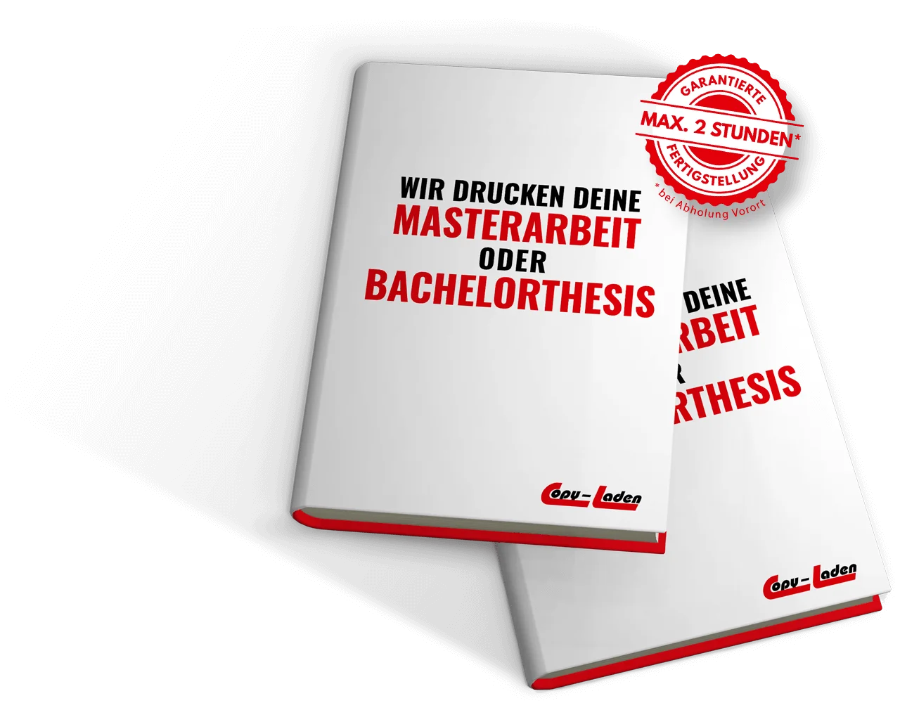 Wir drucken und binden deine Bachelorthesis oder Masterarbeit in nur 2 Stunden
